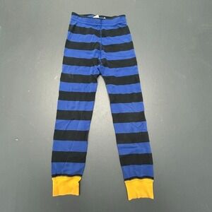 Hanna Andersson Pajama Pants Boys 5 Blue Black Striped Organic Cotton Sleepwear